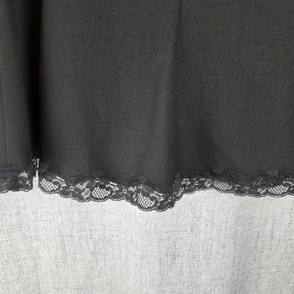Vtg 90s Limited SZ 4 Black Midi A-Line Skirt Y2K Lace Hem Lined Office Siren - Picture 6 of 11